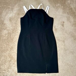 Lauren Ralph Lauren Cocktail Mini Dress, Black/White, Sz 18